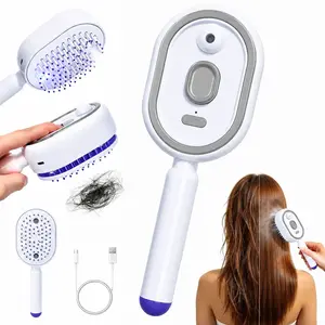 Electric Spray Air Cushion Massage Comb – Self-Cleaning, Anti-Tangle, Anti-Static, Volumizing Hair Brush with Essential Oil Mist Aromatherapy for Hair Care