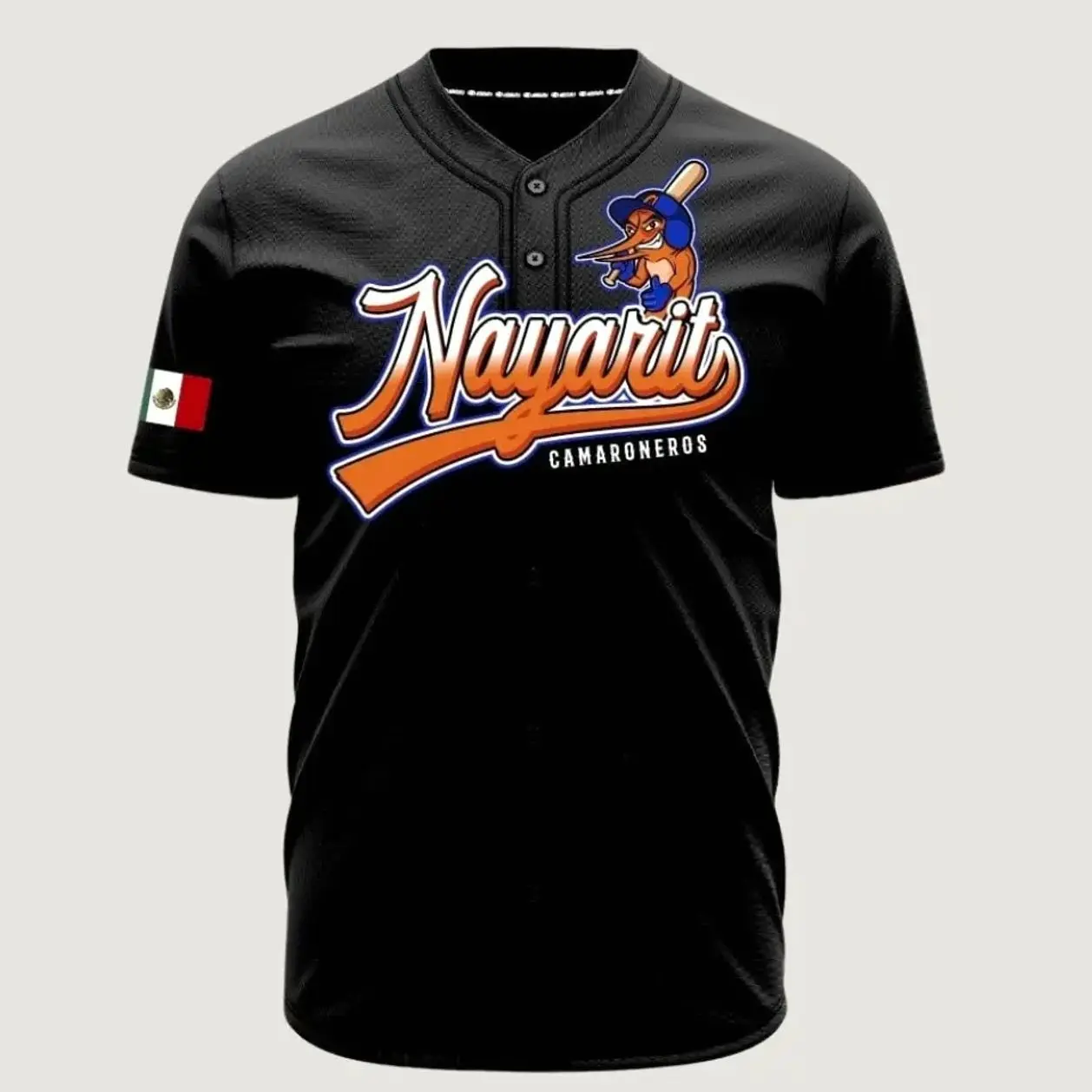 Nayarit Camaroneros Mexico Baseball Jersey – Button Up Sports Shirt, Breathable Mesh Baseball Uniform, Mexican Heritage Fan Gift, Unisex Casual Game Day Apparel