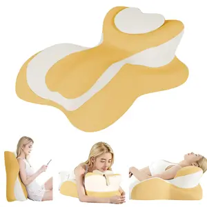 Heart Shaped Chest Pillow, Ergonomic Memory Foam Breast Support Cushion for Side Sleeping, Reading, Relaxing & Stress Relief