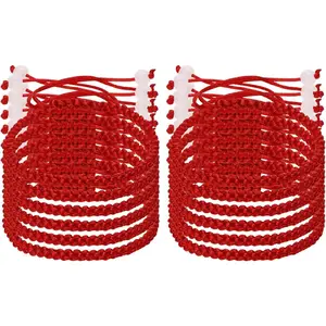 Red Hand String Bracelet 12 count Adjustable Braided Lucky Cord Bracelet Strap for Protection Success Friendship Graduation Birthday Lovers Gift For Men Women Adults