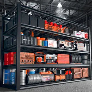 Furniture Garage Shelving Storage Racks 5 Tier Metal Storage Racks Adjustable Garage Shelving Storage Cabinet For Craft Warehouse Storage Room Basement Kitchen Cabinet Storage Racks