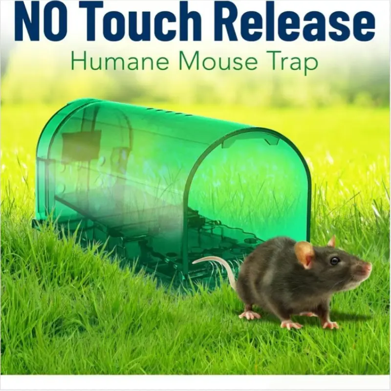 Humanitarian Mouse Trap Set of 2, Easy Setup, Durable, Safe for Pets and Humans, Indoor/outdoor Pest Control, Immediate Rodent Removal