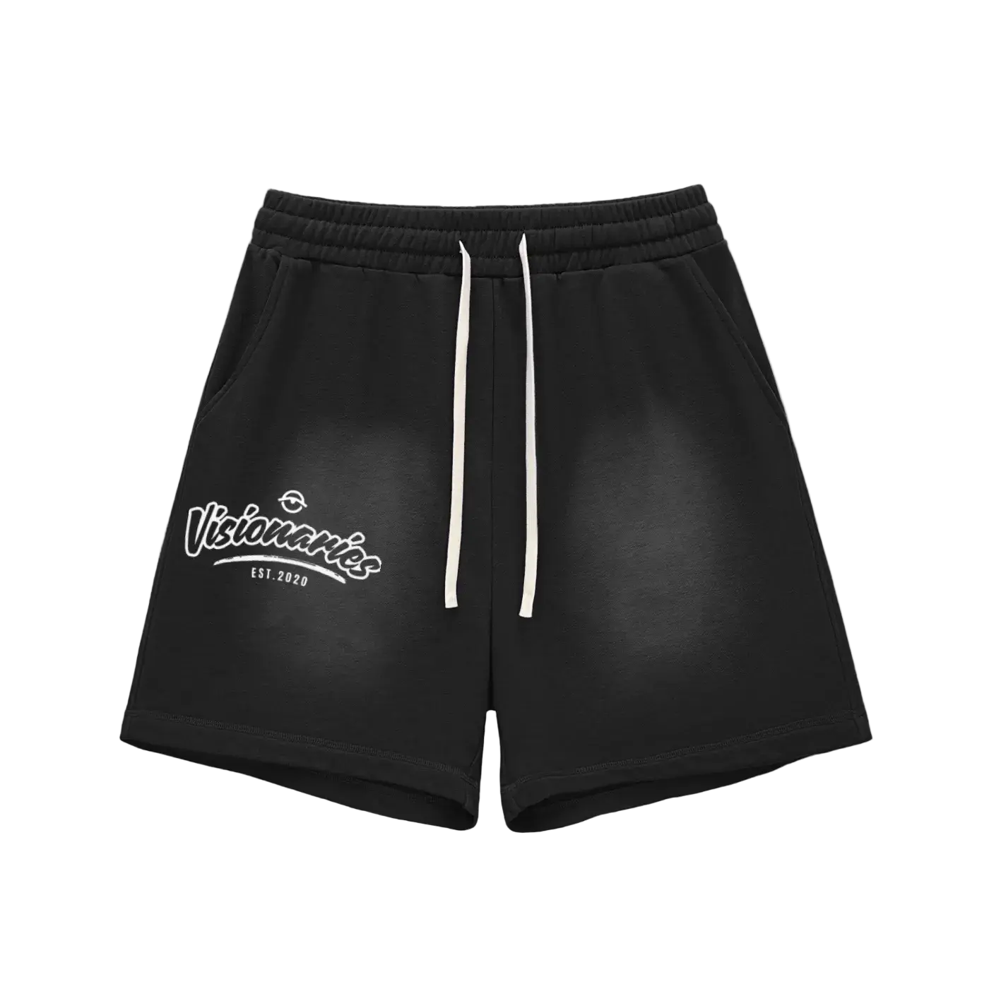 Visionaries Core Logo Sun Fade Raw Edge Cotton Shorts