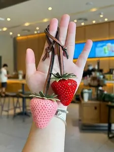 Handmade Strawberry Charm Pendant, Perfect for Summer Vacation Beach Style Accessories, Includes Only Charm, Not Bag