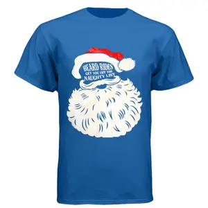 Santa "Beard rides get you off the naughty list" printed t-shirt