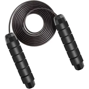 Speed Jump Rope Adjustable Steel Cable with Ball Bearings, Tangle-Free Skipping Rope with Foam Handles for Home Gym Workout, Cardio Exercise Equipment for Men Women