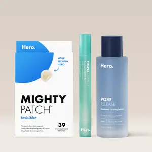 Hero Mighty Patch Invisible+, Pimple Correct Pen, Pore Release Bundle