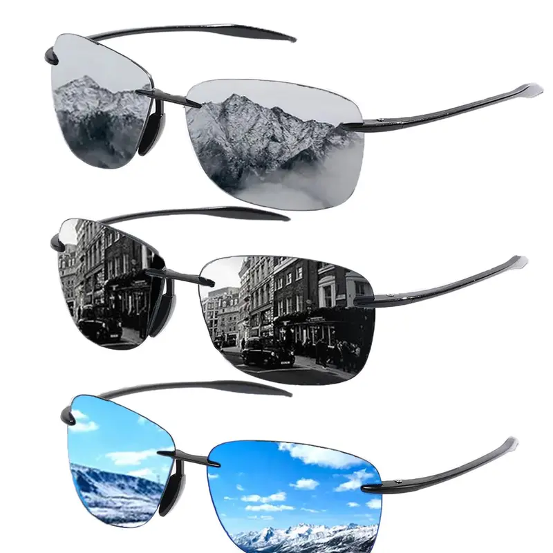 Vintage Simple Tinted Lens Square Summer Sunglasses for Everyday Use, Retro Outdoorrimless Fashion Sunglasses for Women, Travel Accessories for Driving Car, Party Prop
