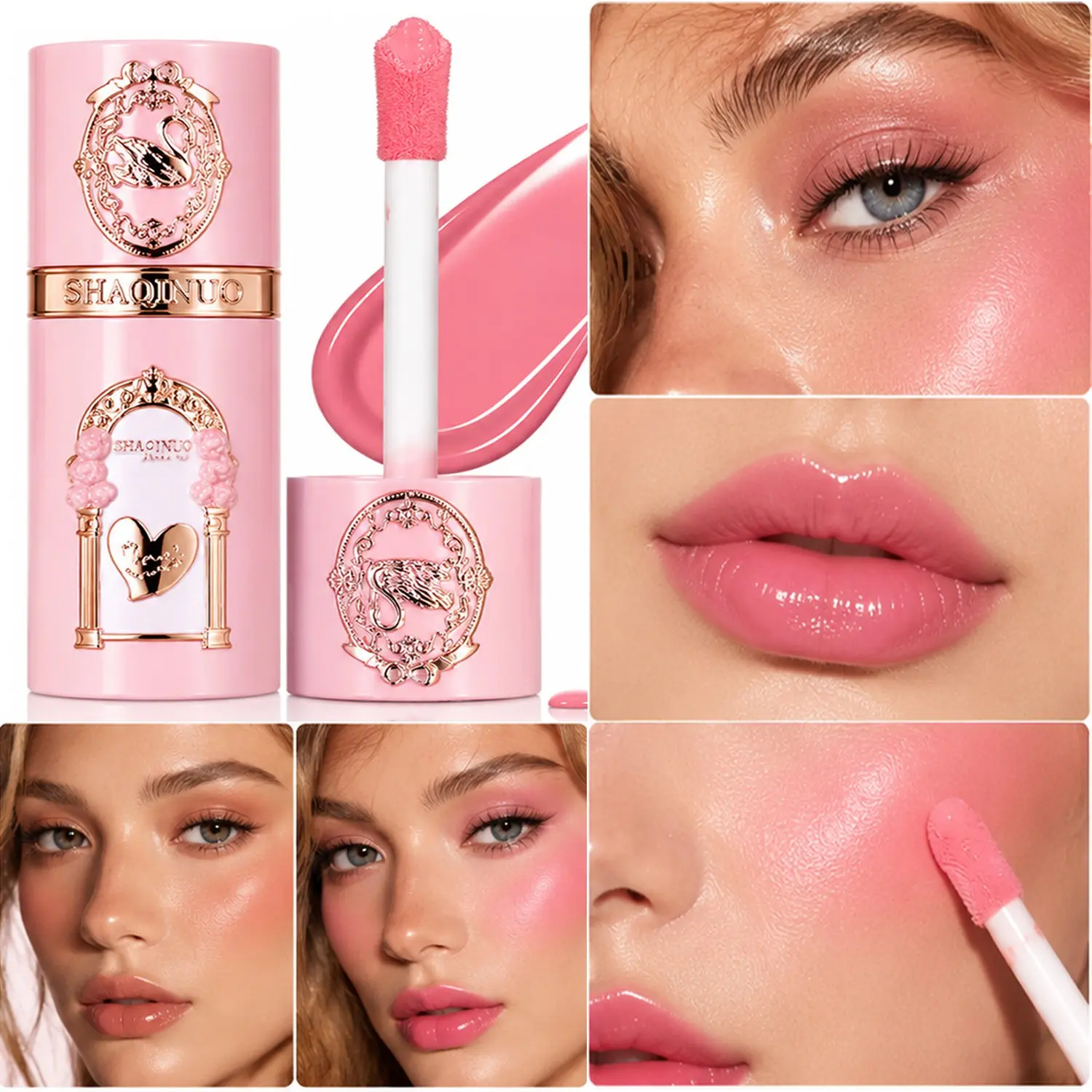1pc Swan Garden Blush Liquid, Hydrating Transparent Liquid Blush, Beauty Cosmetics, Natural Radiance Glow, Soft Atmosphere Bare Makeup, Perfect for Holidays