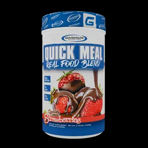 Gaspari Nutrition Quick Meal Real Food Blend - 25g Complete Protein, Beef Protein Isolate, Instant Egg Whites, Greek Yogurt, Sweet Potatoes, Rolled Oats, Organic Fruit Flavor, No Added Sugar, Meal Replacement, Real Food Sources, MCT Oil