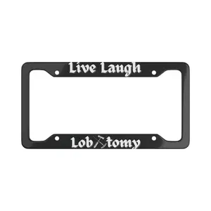 Live Laugh Lobotomy License Plate Frame, Goth Care Decor, Mortician, Doctor, Dark Humor, Emo Gothic Car