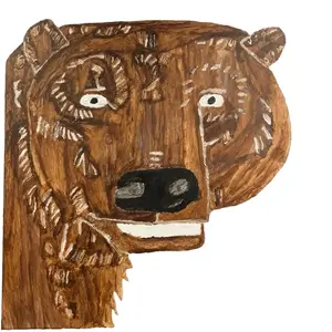 The big brown bear  with acrylic paint