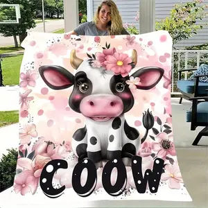 Cow Print Fleece Blanket: Soft, Comfortable, and Warm - Perfect for All Seasons