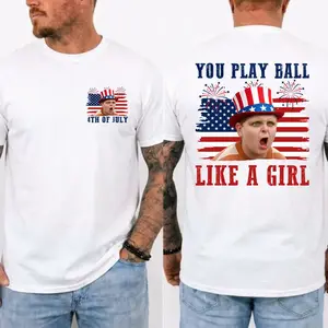 You Play Ball Like A Girl 4th of July Shirt, Ham Porter The Sandlot Quotes T-Shirt, Vintage Baseball Fan Tee, USA Patriotic TShirt, MADE IN USA