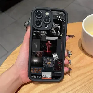 Cross Pattern Phone Case, Anti-drop Protective Smartphone Phone Protector Cover, Phone Accessories Compatible with iPhone 12 13 14 15 16 Pro Max, Shockproof Phone Cover