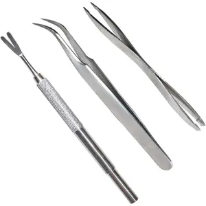 3 Pack Stainless Steel Tick Remover Tool Kit for Cats and Dogs