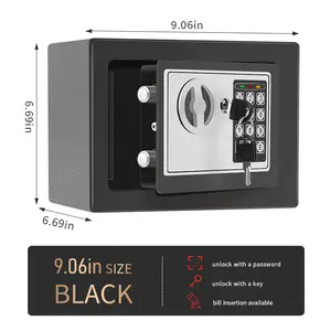 Valentines gift for bf Portable Storage Box -Security Safe Box with Options Digital Keypad & Key Lock Steel Safe for Cash, Jewelry, Documents | Home/Office Secure Storage with Bill Insertion