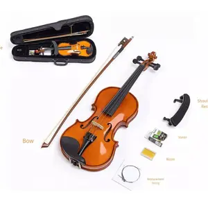 Fontai 4/4 New Violin With Hard Case, Bow, Rosin, Adjustable Shoulder,Beginner,