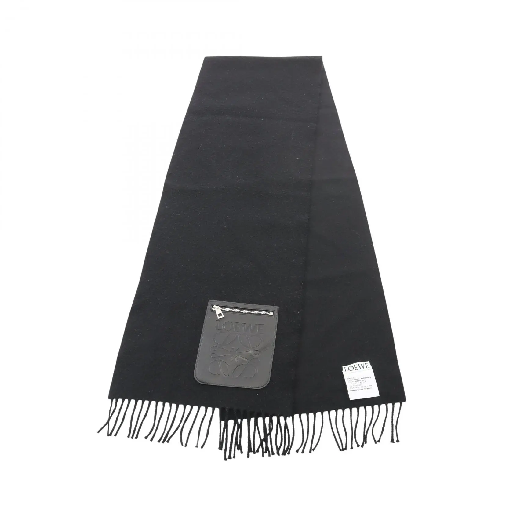 Pre-owned Loewe Wool Small Leather Goods Anagram Cashmere Scarf