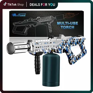 【DealsForYouDays】Powerful Cooking Blow Torch, Propane Torch Head Campfire Starter, Adjustable Weed Torch Burner for Searing Steak, BBQ, Welding (Propane Tank Not Included)