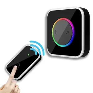 Ultimate Wireless Doorbell with 1000ft Range & Waterproof Design - Easy Installation, 60 Chimes, Adjustable Volume, Colorful LED, Battery Powered, Black.