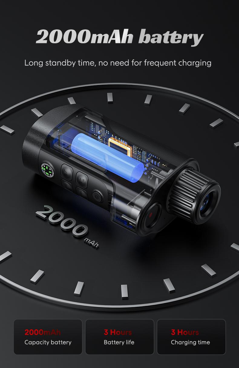 2.5K HD Digital Night Vision Goggles, 10X Zoom 7 Level IR Infrared Night Vision Monocular, 10MP Photo Video Recording, 2000mAh Rechargeable for Outdoor Hunting