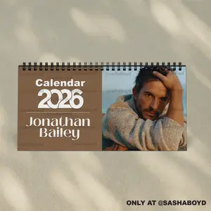 A Year Of Sexiest Man Jonathan Bailey 2026 Desk Calendar - Jonathan Bailey Merch for Fan |  Home Decor, Office Decor - New Year Fan Gift, Holiday Gift