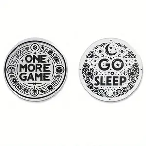 One More Game Themed Stainless Steel Coin, 1 Count Double Sided Flip Coin, Party Game Decision Coin, Party Gift for Family, Friend