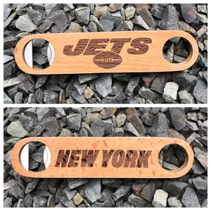 Custom laser engraved wood bottle opener