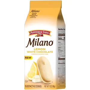 Pepperidge Farm Milano White Chocolate Lemon Flavored Cookies, 7 Oz Bag