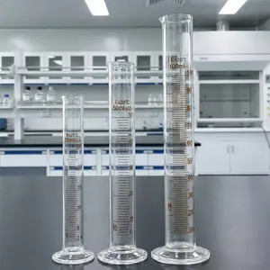 Glass Graduated Cylinder 25ML, 50ML, 100ML, Clear Scale, Ideal for Teaching Measurement, Scientific Education, Precise Volume Measurement