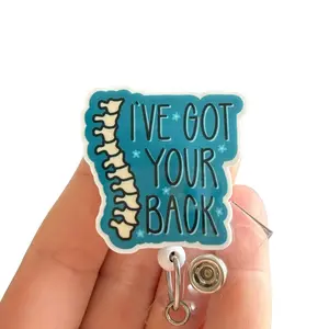 Glitter My Badge Ive got your back spine badge reel for nurse and hospital workers. Badge clip Badge pull - Retractable swivel clip with a 360 rotation. Great gift for coworker.