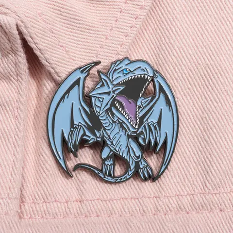 Yu-Gi-Oh Blue-Eyes White Drago Enamel Pin Cartoon Anime Game Periphery Metal Brooch Lapel Backpack Badge Fashion Jewelry Accessories Gift for Friends Jewellery, Durable Metal Pins, Fashion Accessory Men Accessories Brooch Pin Clip