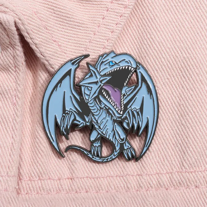 Yu-Gi-Oh Blue-Eyes White Drago Enamel Pin Cartoon Anime Game Periphery Metal Brooch Lapel Backpack Badge Fashion Jewelry Accessories Gift for Friends Jewellery, Durable Metal Pins, Fashion Accessory Men Accessories Brooch Pin Clip