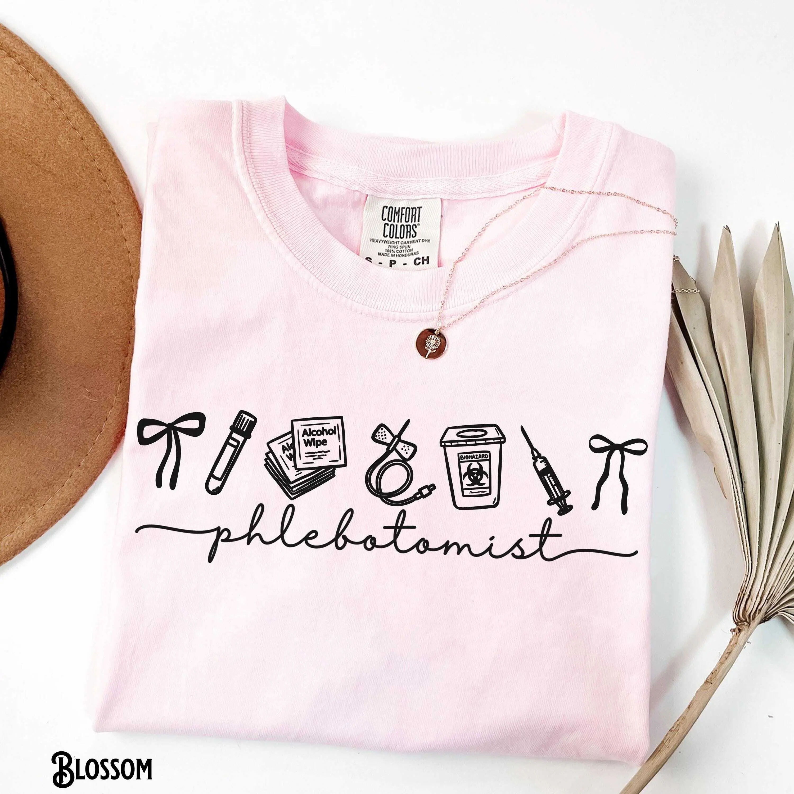 Phlebotomist Shirt, Doodle Coquette Phlebotomy Technician T-Shirt