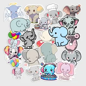 Sticker Pack 20 pcs Kawaii Elephant Stickers, Cute Safari Vinyl Decals