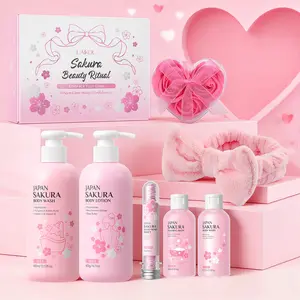 Laikou Sakura Body Care Set, Valentine's Day Gift Set, Unisex Body for Daily Cleansing and Moisturizing