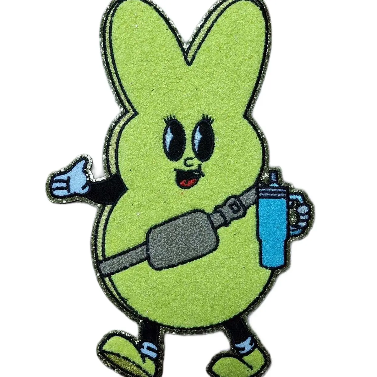 Yellow peep chenille patch