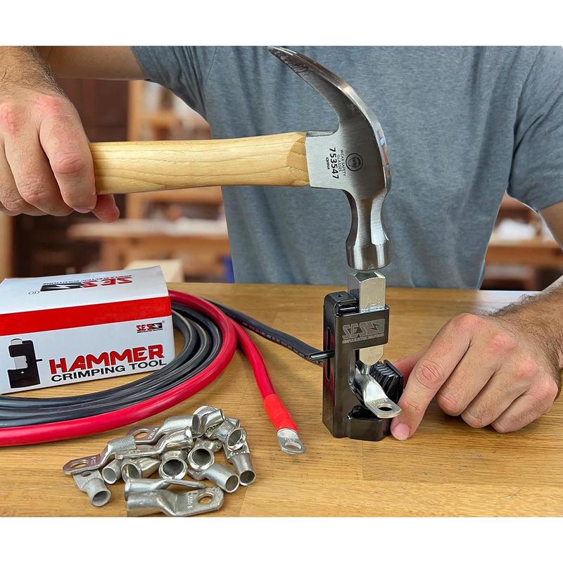Hammer Lug Crimping Tool for 8, 6, 4, 2, 1/0, 2/0, 3/0, 4/0 Wire Gauge (AWG) Wire and Hammer Lug Crimping Tool for 8, 6, 4, 2, 1/0, 2/0, 3/0, 4/0 Wire Gauge (AWG) Wire and