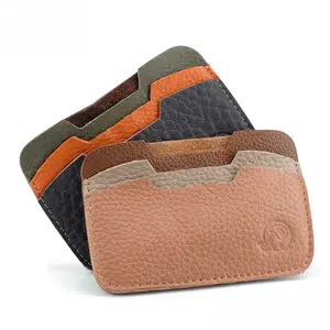 Men's Leather Driver License Wallet Pure Cowhide ID Card Holder Fashion Color Block Credit Card Case