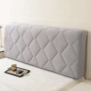 Diamond Pattern Milk Velvet Full Cover Bed Headrest Protector, Thickened Cotton Padding, Modern Leather Bed, Thin Bed Head Cover