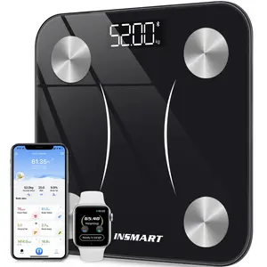 INSMART Smart Scale for Body Weight, Digital Bathroom Scale Bluetooth Body Fat Scale,Body Composition Analyzer with Smart APP Sync Weight Scale Healthcare Weighing Scale