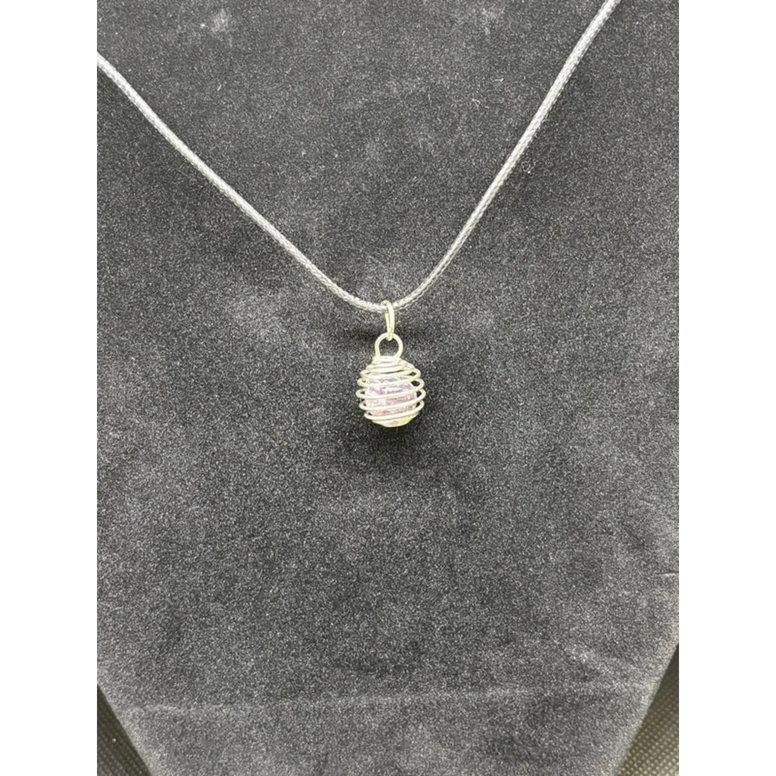 Corded Amethyst Necklace - Elegant Wire-Wrapped Pendant with Amethyst Stone, Perfect for Everyday Wear