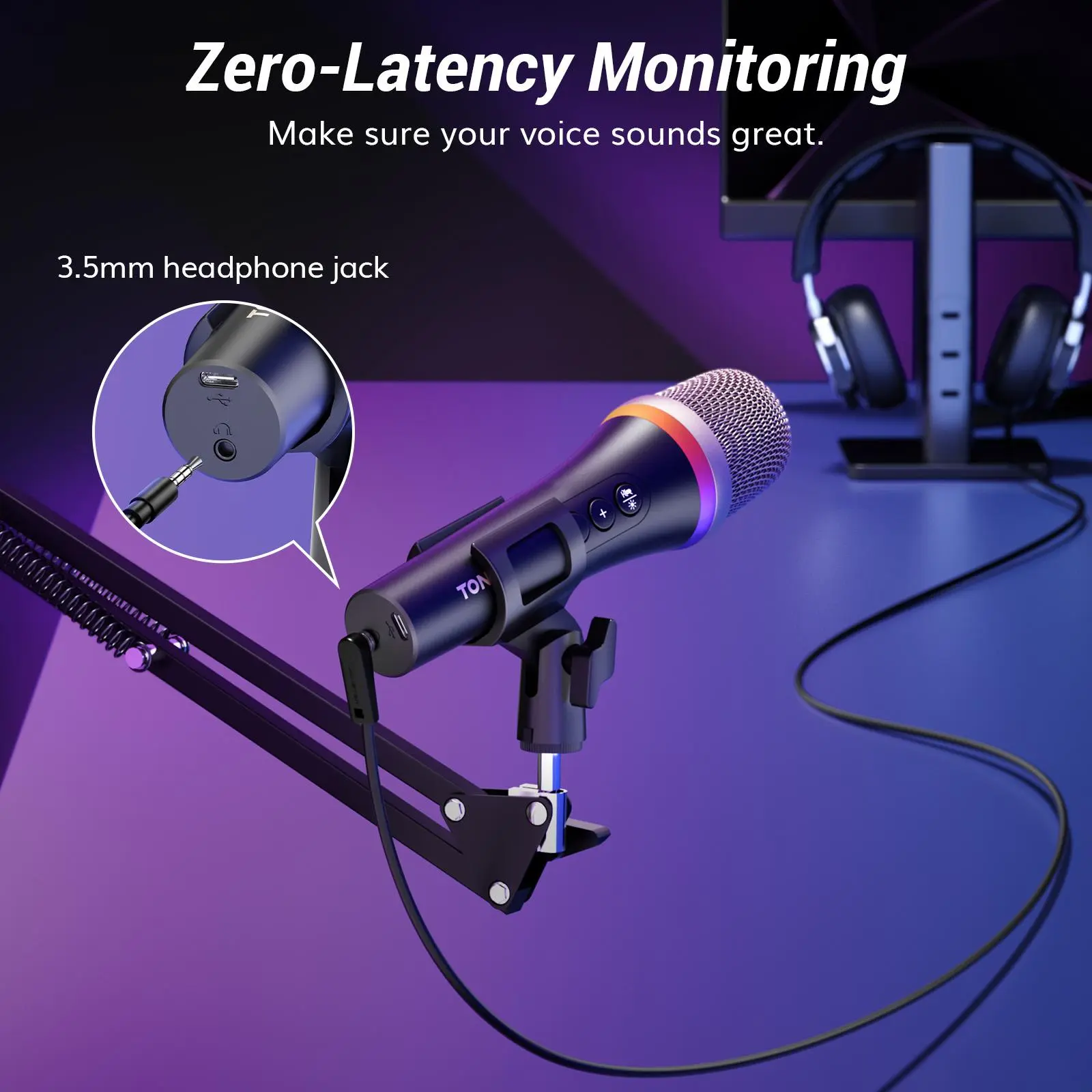 TONOR TD310 USB/Type C Dynamic Microphone for Phone/PC/PS4/PS5