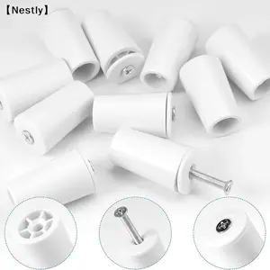 8pcs White Plastic Blind Stoppers Smooth Compact Roller Shutter Repair Curtains Accessories Window Blind Stopper Parts〔Nest〕