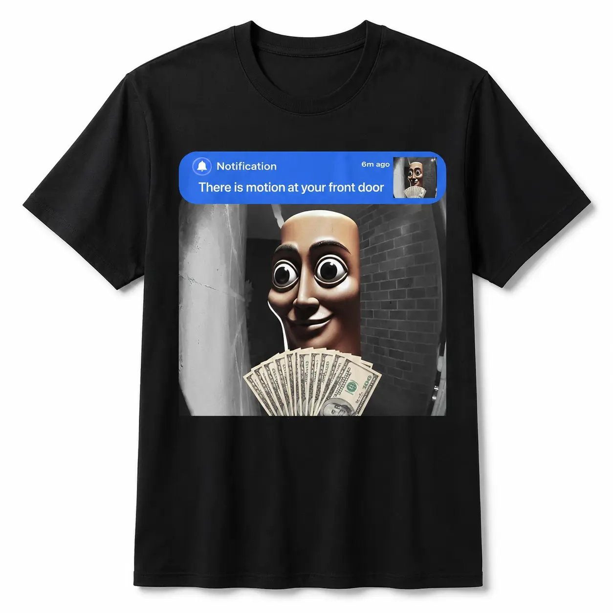 Viral Meme T-Shirt for Men, Funny Motion Detected Graphic Tee, Internet Humor Shirt, Weird Funny Black Tee Casual Streetwear