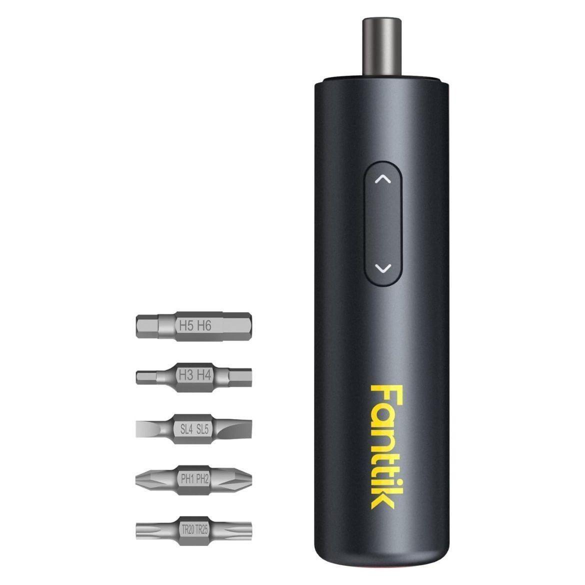 【FathersDayGift】Fanttik NEX S1 Capsule Electric Screwdriver 3.7V Cordless with 320 RPM Motor, 5 Pcs Double-Ended Bits, Compact Design, LED Light, Multipurpose Tool Repair, Tool Kit, Usb Rechargeable Screwdriver,father'sdaygifts