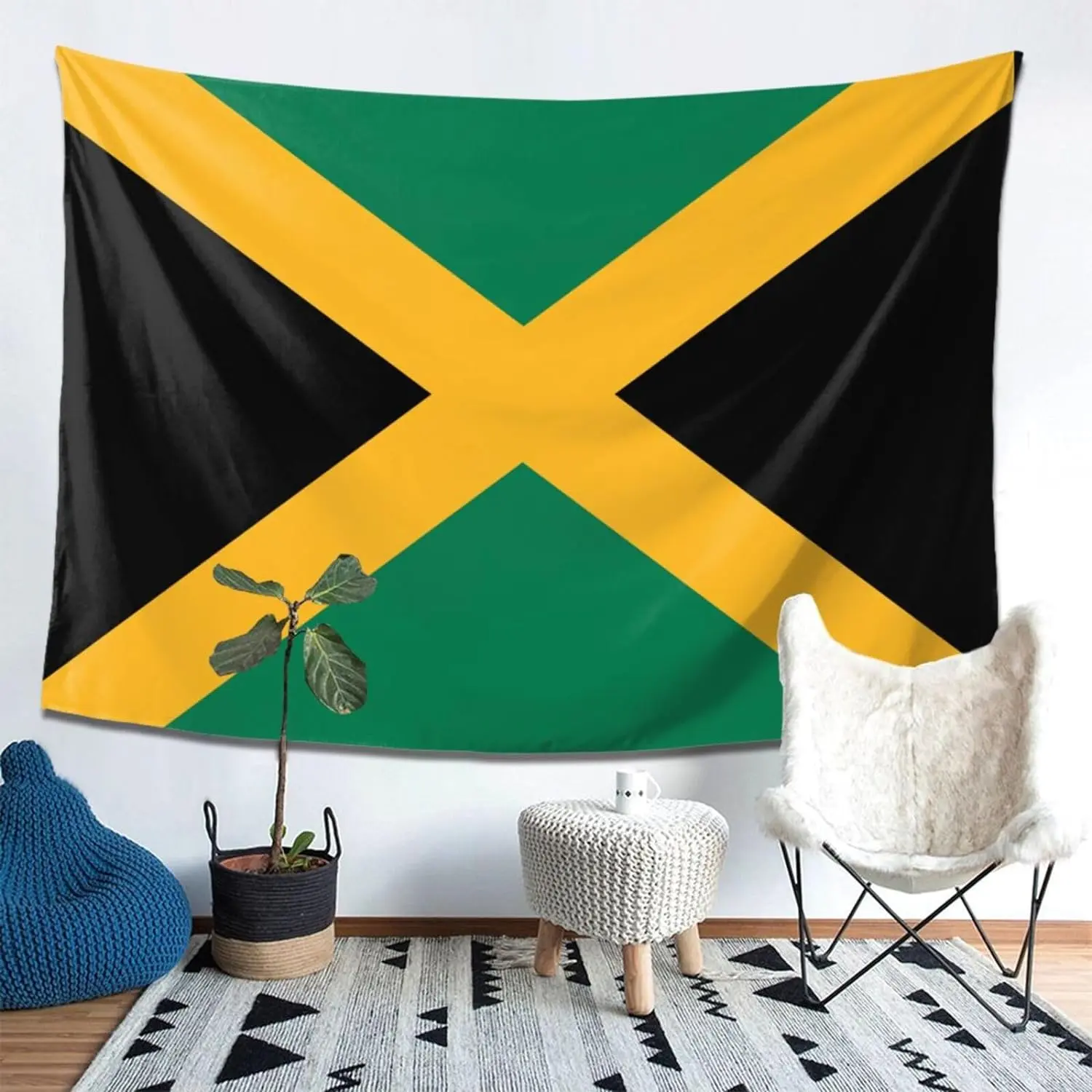 Jamaica Flag Wall Hanging Tapestry 60x40 Inch Jamaica Flags Wall Hanging Tapestry for Bedroom Living Room Dorm