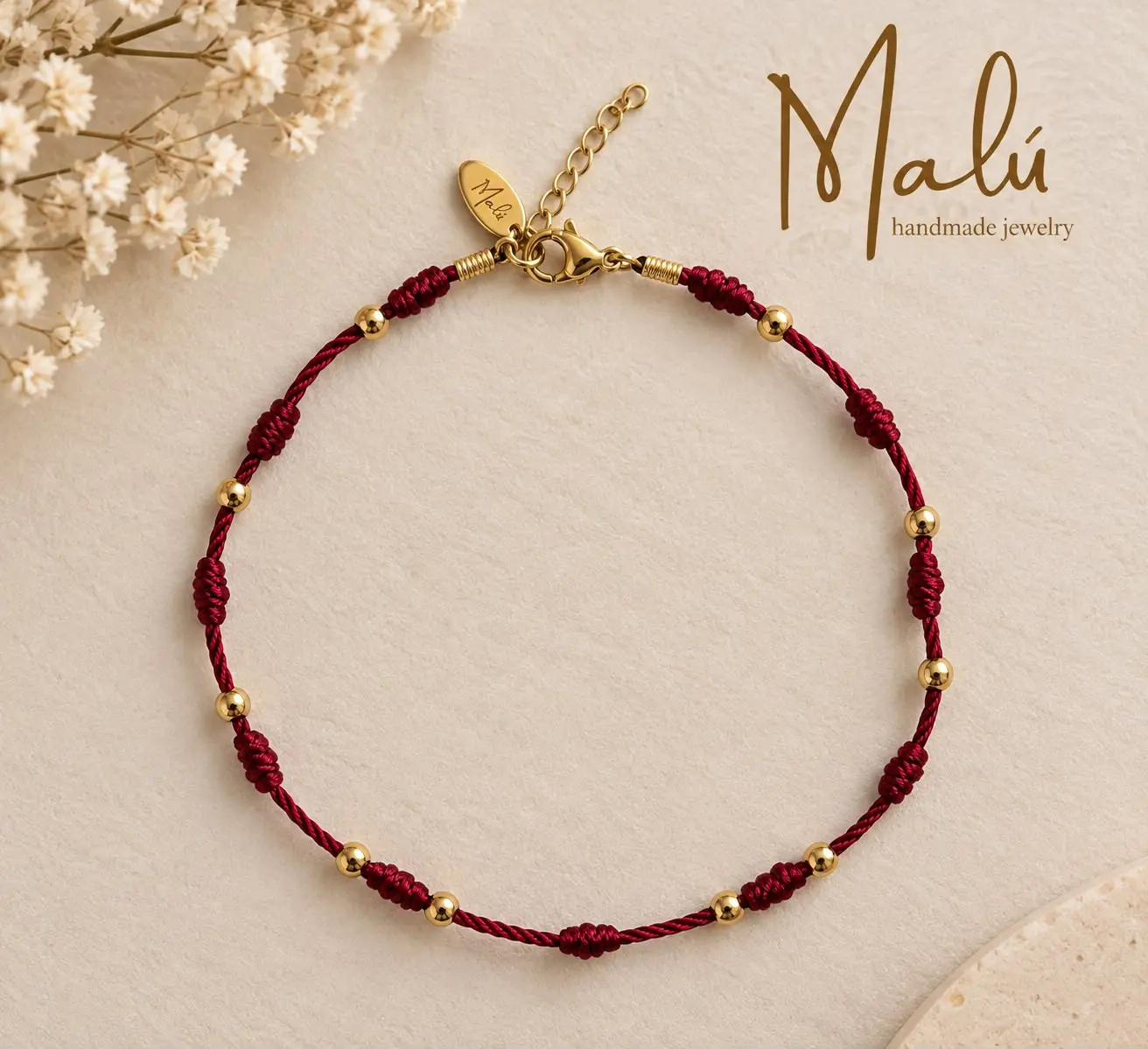 Noir Golden-Tone Anklet Handmade Anklet | Cord and Beads | Everyday Fashion Design
