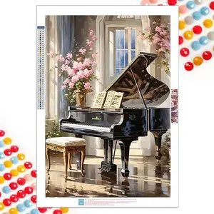 Piano Pattern DIY Diamond Arts Colorful Painting Kit without Frame, 5D Diamond Arts Colorful Painting Kit, DIY Wall Art Decor for Home, Diamond Painting Kits